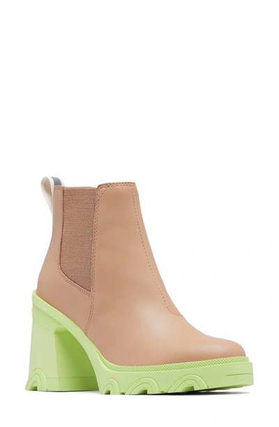 Sorel Brex Leather Chelsea Ankle Boots In Green