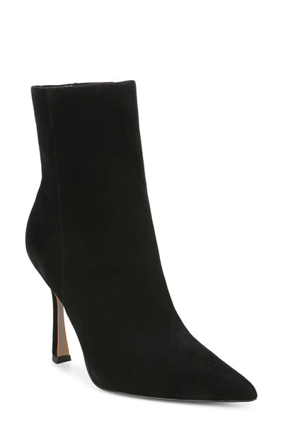 Sam Edelman Ella Pointed Toe Dress Bootie Black Suede In Black