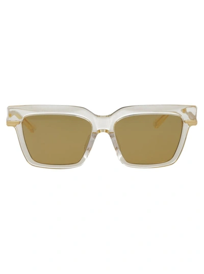 Bottega Veneta Yellow Acetate Sunglasses In Transparent