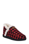 GAAHUU BUFFALO CHECK FAUX SHEARLING SLIPPER