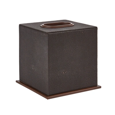 Addison Ross Ltd Uk Anthracite Faux Shagreen Tissue Box In Brown