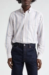 DRAKE'S STRIPE OXFORD BUTTON-DOWN SHIRT