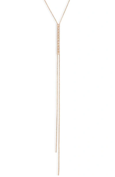 Nordstrom Tennis Ladder Y-necklace In Clear- Gold