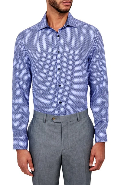 Wrk Overlapping Circles Stretch Performance Dress Shirt In Lilac