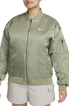 Nike Women's  Sportswear Reversible Varsity Bomber Jacket (plus Size) In Green