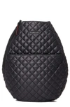 Mz Wallace Metro Diamond Quilted Racquet Sling Bag In Black