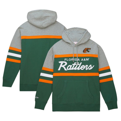 Mitchell & Ness Men's  Green Florida A&m Rattlers Head Coach Pullover Hoodie