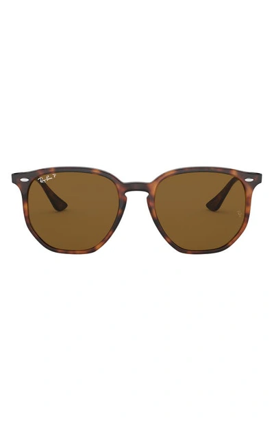 Ray Ban 54mm Polarized Irregular Sunglasses In Havana