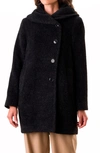 Sofia Cashmere Cocoon Wool & Alpaca Blend Bouclé Coat In Charcoal