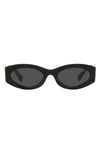 Miu Miu 54mm Rectangular Sunglasse In Black