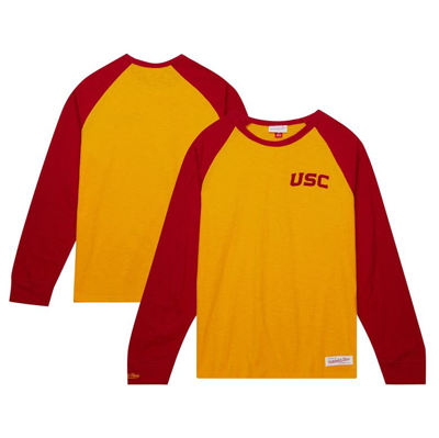 Mitchell & Ness Men's  Gold Usc Trojans Legendary Slub Raglan Long Sleeve T-shirt