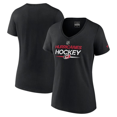 Fanatics Branded  Black Carolina Hurricanes Authentic Pro V-neck T-shirt