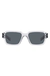 Prada Men's Clear Rectangle Sunglasses In Transparent Grey