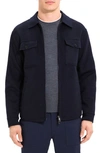 Theory Vena Shirt Jacket In Double-face Wool-cashmere In Baltic