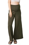 Angel Maternity Debra Wide Leg Maternity Pants In Olive