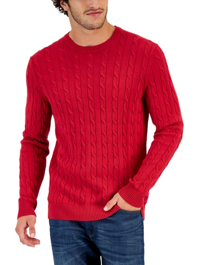 Club Room Men's Cable-knit Cotton Sweater, Created For Macy's In Multi