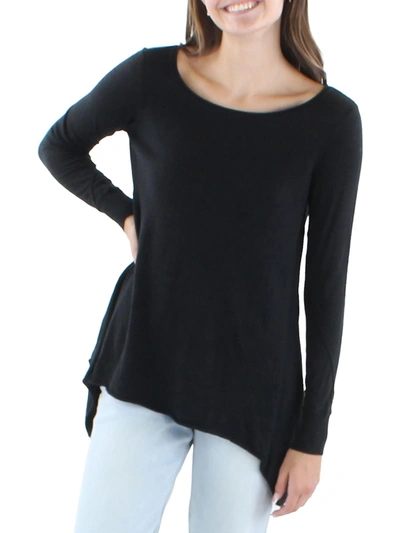 Joie Womens Wool Blend Sharkbite Hem Tunic Sweater In Black