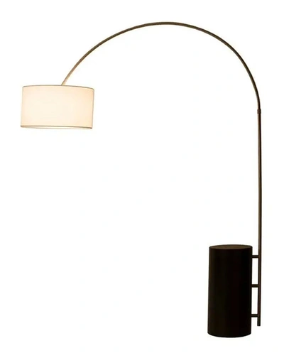 Nova Of California Palos Verdes 80" Arc Lamp In Espresso And Brushed Nickel With Dimmer Switch In Grey