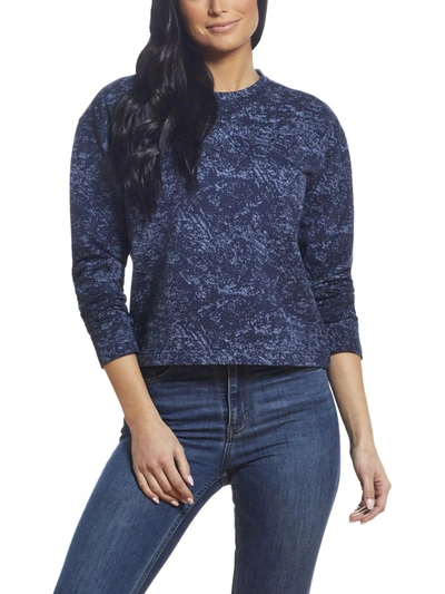 Weatherproof Vintage Womens Dappled Pullover Crewneck Sweater In Blue
