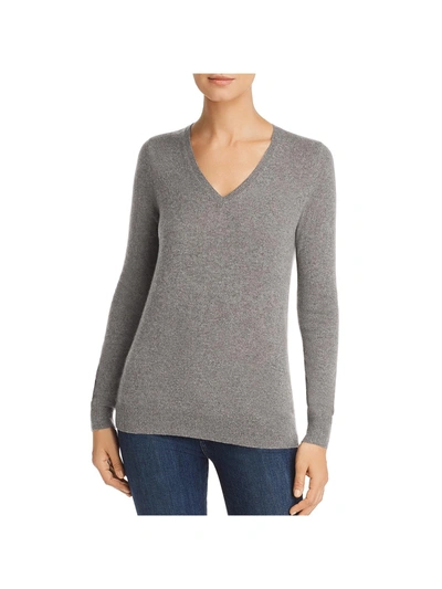 Private Label Sutton Womens Cashmere V Neck Sweater In Grey