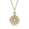 Ross-simons Diamond Openwork Circle Pendant Necklace In 18kt Gold Over Sterling In Multi