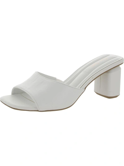 Franco Sarto Linley Womens Leather Slip On Heels In White