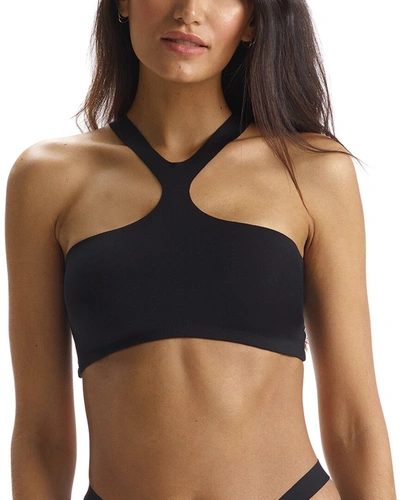 Commando Neoprene Y-front Crop Top In Black