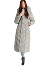 Steve Madden Womens Fleece Lined Quilted Maxi Coat In Multi