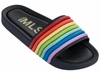 MELISSA WOMEN'S 3D RAINBOW BEACH SLIDE IN BLACK