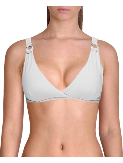 Dippin Daisys Port Womens Plunge Beachwear Bikini Swim Top In White