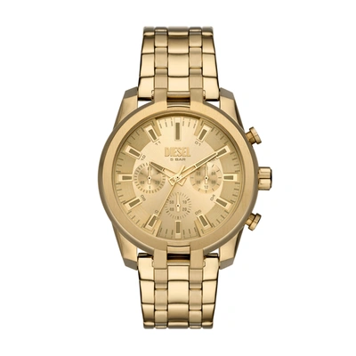 Diesel Men's Chronograph Mega Chief Gold-tone Stainless Steel Bracelet Watch 59x51mm