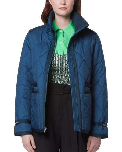 Andrew Marc Lava Quilt Medium Jacket In Blue