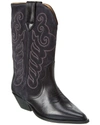 Isabel Marant 50mm Embroidered-design Leather Boots In Black