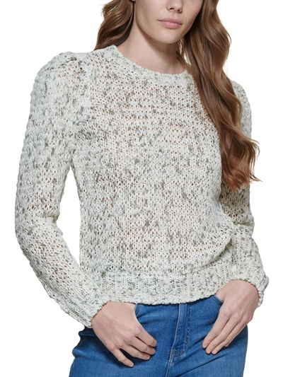 Calvin Klein Womens Speckled Pullover Crewneck Sweater In Multi
