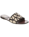 Valentino Vlogo Toile Iconographe Slides In Brown