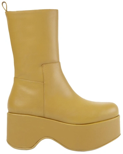 Paloma Barceló Paloma Barcelo Eider Leather Boot In Yellow