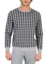 CLUB ROOM MENS MERINO WOOL BLEND HOUNDSTOOTH PULLOVER SWEATER