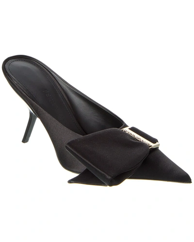 Ferragamo Asymmetric Bow Satin Pump In Black
