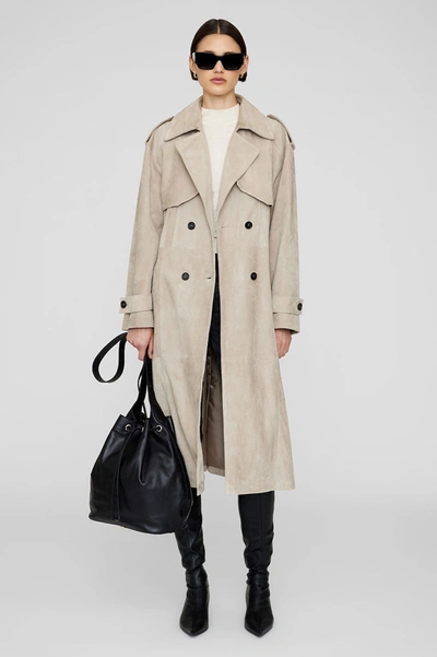 Anine Bing Finley Trench In Taupe