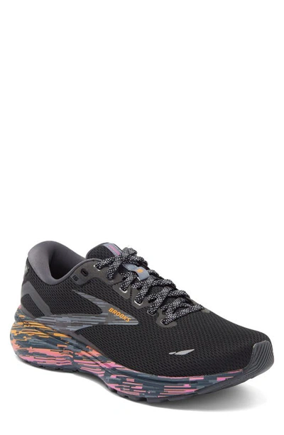 Brooks Ghost 15 Running Shoe In Black/ Phlox/ Oriole