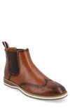 Vance Co. Thorpe Wingtip Chelsea Boot In Cognac