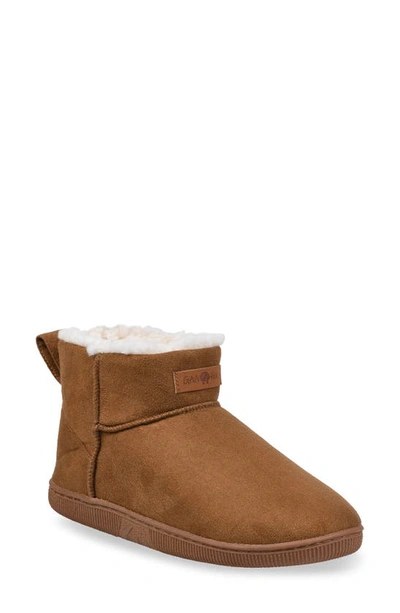 Gaahuu Faux Shearling Lined Bootie Slipper In Camel