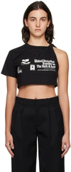 COURRÈGES BLACK CROPPED T-SHIRT