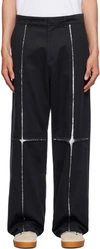 Bluemarble High Waist Cotton Trousers In Black