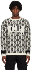 C.p. Company Intarsia-knit Logo Virgin-wool Sweater In V01 Var.01