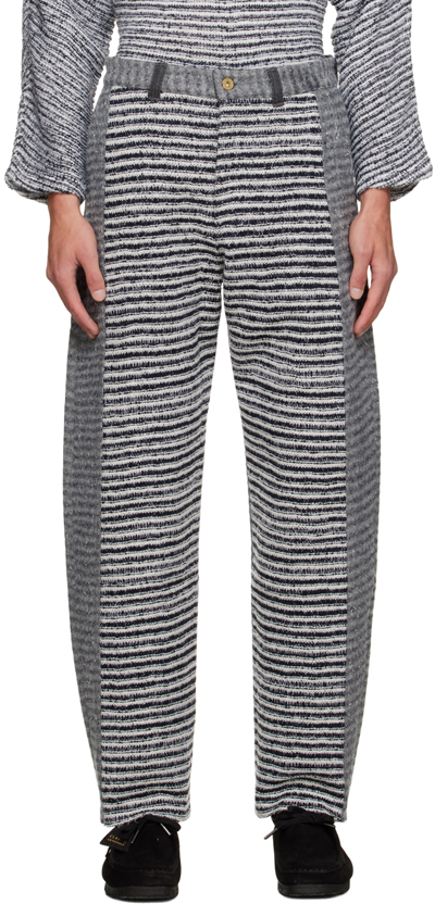 Vitelli Grey Paneled Trousers In D6 Denim