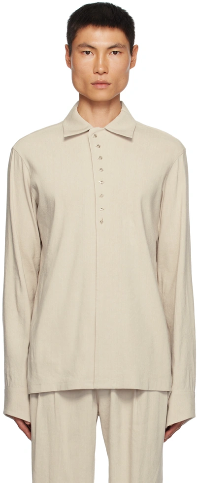 Hyein Seo Beige Button Shirt