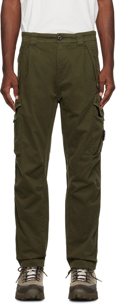 C.p. Company Green Garment-dyed Cargo Pants In 683 Ivy Green