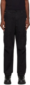 C.p. Company C.p.company Diagonal Raised Fleece Cargo Sweatpants In 999 Black