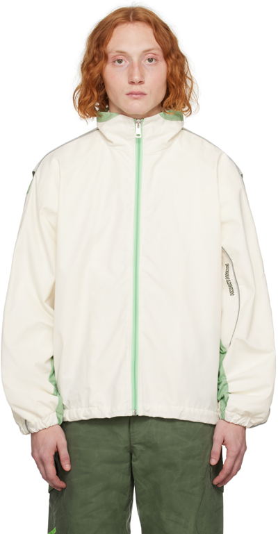 Robyn Lynch Off-white Paneled Jacket In Green